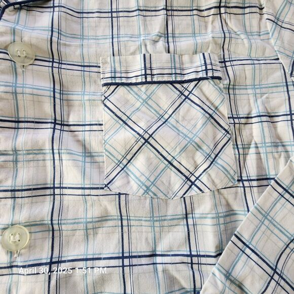 Vintage Sears Roebuck Co Men's Medium Cotton/Poly Long Sleeve Pajama Top Blue - Picture 3 of 7